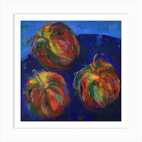 Three Apples Square Art Print