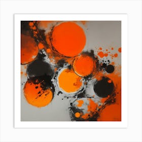 Orange Splashes Art Print