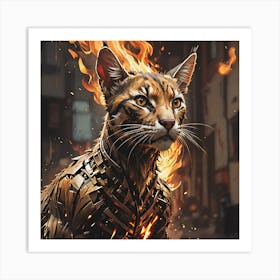 Fire Cat Art Print