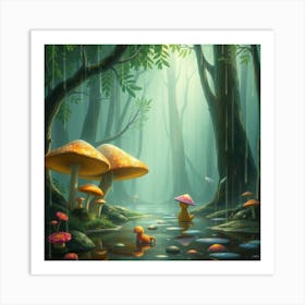 Mushroom Forest 11 Art Print