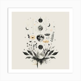 Minimalist Boho Celestial Moon 8 Art Print