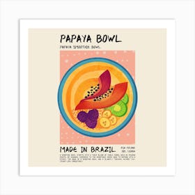 Papaya Bowl Square Art Print