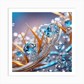 Blue Diamonds 1 Art Print