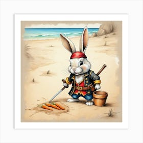 Pirate Bunny 9 Art Print