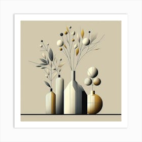 Vases And Flowers Art Print