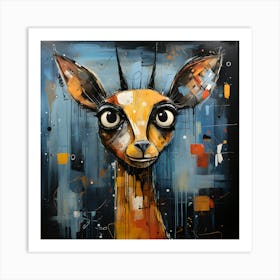 Mystic Stag Abstract Deer Face Art Print