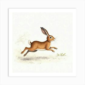 Hare Running Art Print