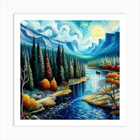 River In The Mountains Art Print