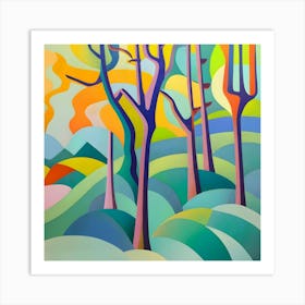 Trees In The Sky Abstract Art Print