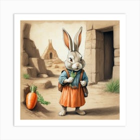 Rabbit With Carrot 9 Art Print