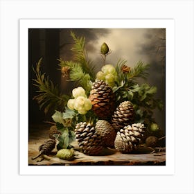 Vintage Pine Cones Artistry Art Print