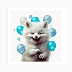 Polar Bear With Balloons 1 Art Print