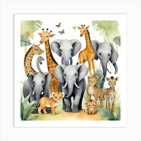 Default Safari Animals Nursery Animal Art 2 Art Print