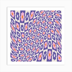 Groovy Twist Purple Square Art Print