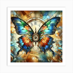 Mosaic butterfly Art Print