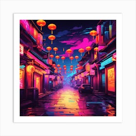 China Town, Neon Print Art Print