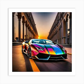 Rainbow Lamborghini 2 Art Print
