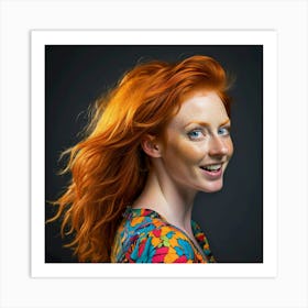 Portrait Of A Woman With Red Hair 2 Art Print