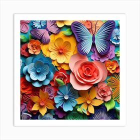 Paper Flowers 28 Art Print