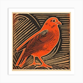 Retro Bird Lithograph Partridge 3 Art Print