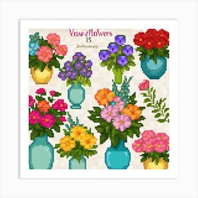 Vases Of Flowers Art Print