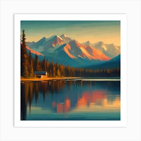 Mountain Landscape Painting 4 Art Print