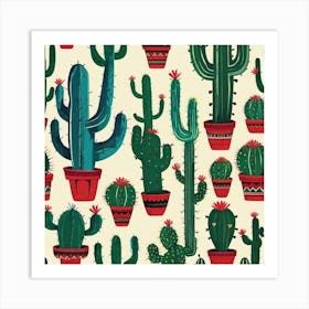 Cactus Pattern 12 Art Print