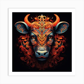 Bull Head 6 Art Print