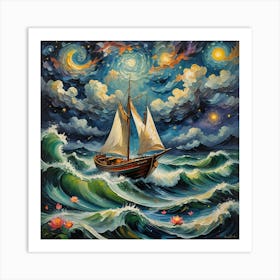 Sailboat On The Sea Art Print