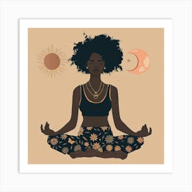 Woman In Yoga Pose Art Print