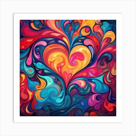 Abstract Colorful Heart 1 Art Print