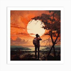 Photographer Sunset Art Print