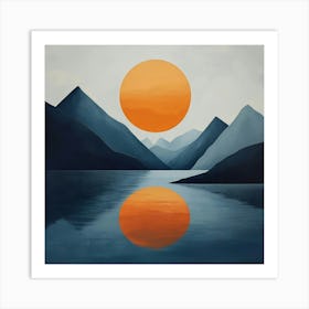 Sunset In The Mountains Art Art Print