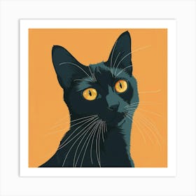 Black Cat With Yellow Eyes 1 Art Print