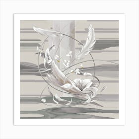 White Feathers 3 Art Print