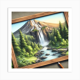 Waterfall In The Forest 2 Art Print