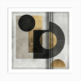 Silduna Simple Abstract Geometric Shapes 2 Overlapping Circles Art Print
