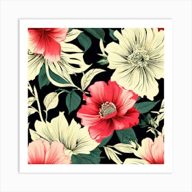 Seamless Floral Pattern 3 Art Print