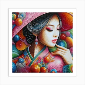 Geisha Creative Illustration Artwork 3 Art Print