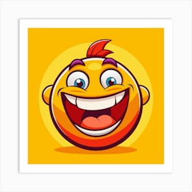 Yellow Emoji Smiley Face With Big Smile 5 Art Print