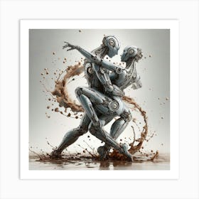 Robots In Love 1 Art Print