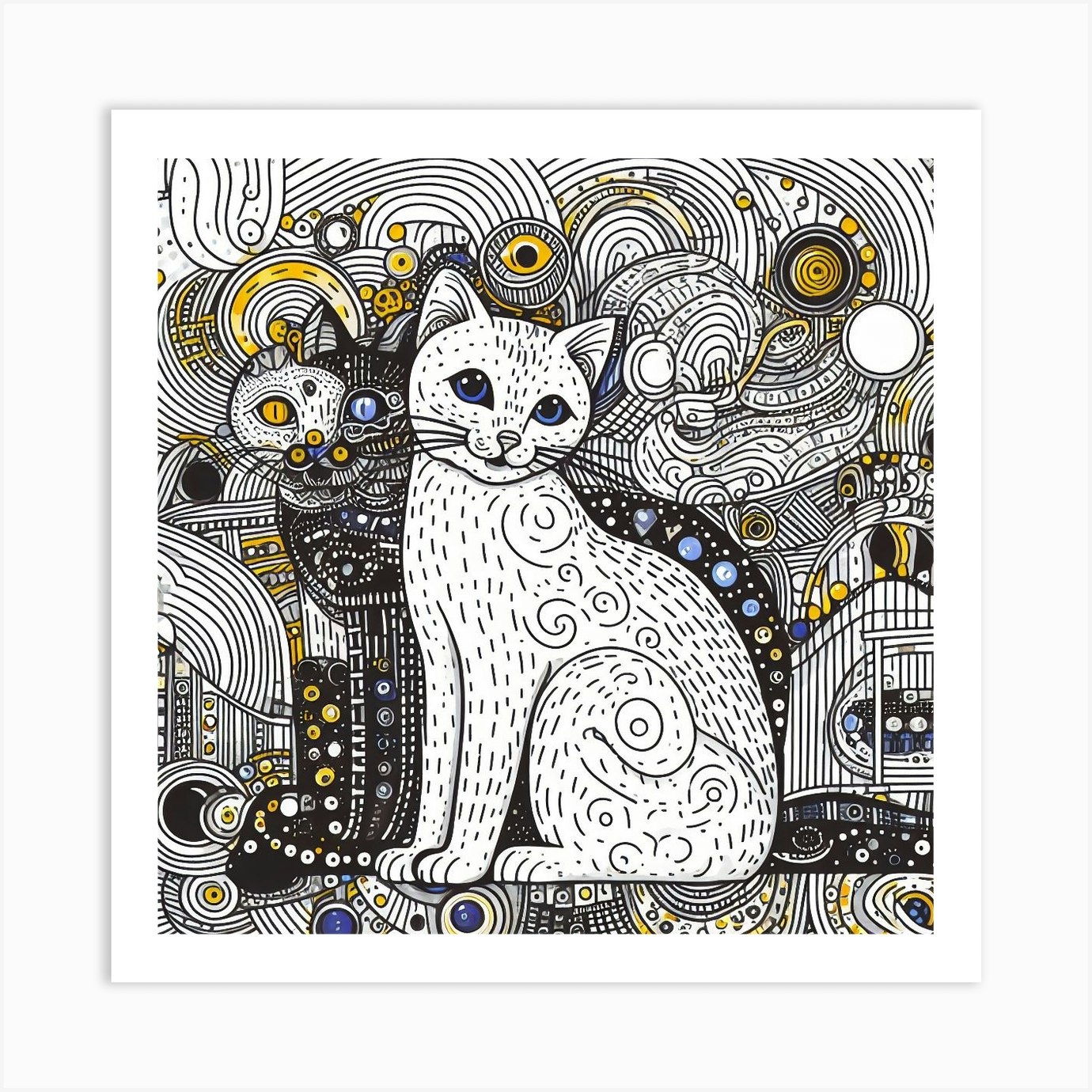 Black and White Printable Art, Zentangle Inspired Ink Drawing