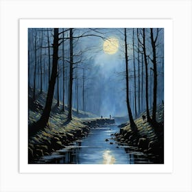 Moonlight In The Woods Art Print