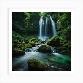 Waterfall In The Forest 2 Art Print