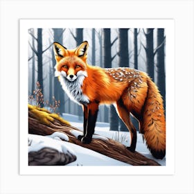 Fox In The Woods 37 Art Print