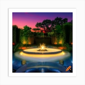 Craiyon 221407 Full View Of A Big Beautiful Garden A Photography Of A Beautiful Luxury Patio Modern 1 Art Print