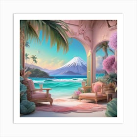 Azure Paradise soft hue's of soothing pastels Art Print