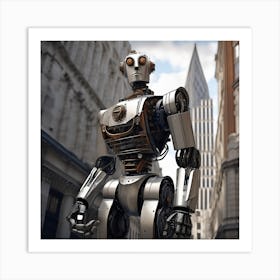 Robot In The City 101 Art Print