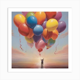 Rainbow Balloons Art Print