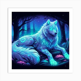 A mystical wolf 3 Art Print